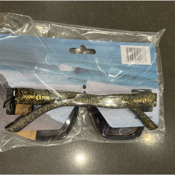 NWT HANG TEN SUNGLASSES, UV400, FOR TWEENS age 8+. Black with Gold Glitter! - Picture 7 of 9